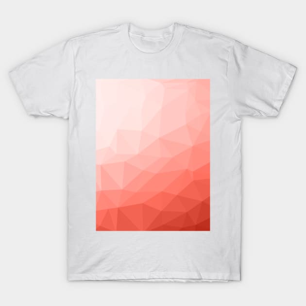 Living coral geometric mesh ombre pattern T-Shirt by PLdesign